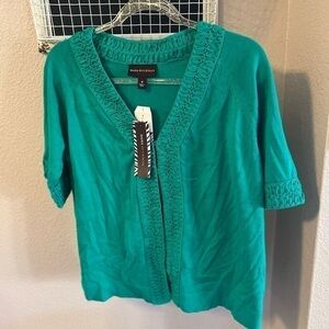 Dana buchman green blouse